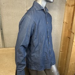 Stenstroms Chambray Light Weight Button Up Shirt Fitted Body Blue Men’s Large