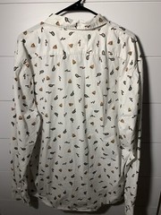 VSTR Button Down Shirt Novelty Fun Camping Mens 2XL Eggs & Bacon All Over Print