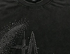 New Men Luxury Diamond Star Rhinestones Fashion Black T-Shirt High Quality