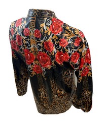 Button Down SHIRTS MEN BAROQUE LONG SLEEVE PARTY LEOPARD FLORAL SNAKESKIN VS129