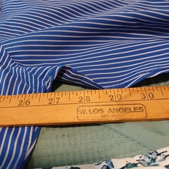 John W. Nordstrom Mens Stripe Dress Shirt 17-36 2Ply Egyptian Cotton Twill Blue