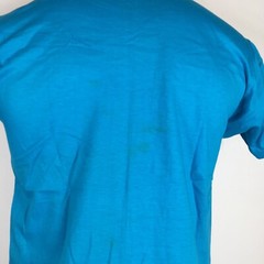 VTG 90s Royal First Class Solid OCEAN BLUE T-Shirt M USA MADE BLANK EUC