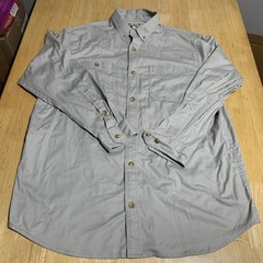 Duluth Shirt Mens XLT Gray Solid Long Sleeve Breathable Vented Outdoor Stretch