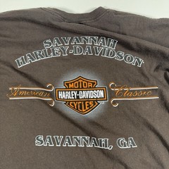 2012 Harley Davidson Savannah GA Flame Eagle Palm Tree Graphic T-Shirt Brown XL