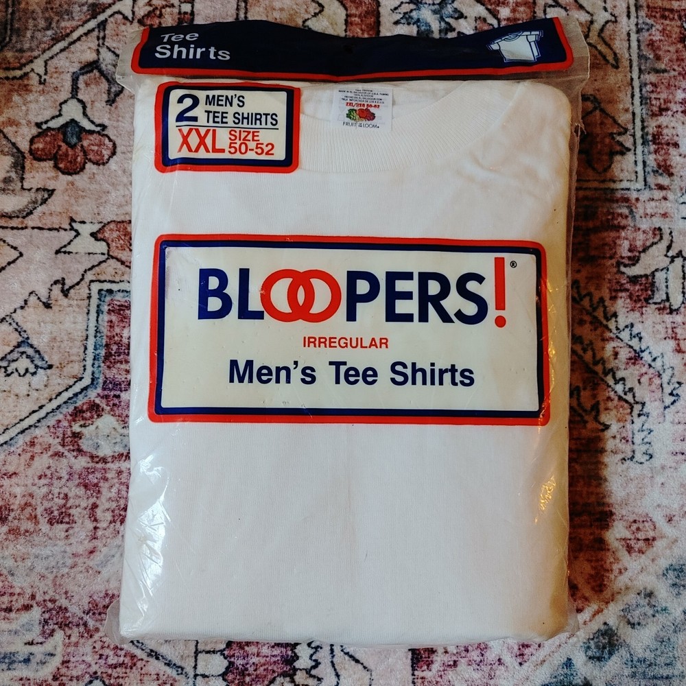 Vintage 1998 FTL Bloopers! Irregular Men’s White Tee Shirts Crew or V-Neck XXL