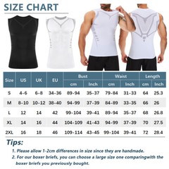 Men Compression Shirt Version Ionic Shaping Sleeveless Vest Sports Tank Top US