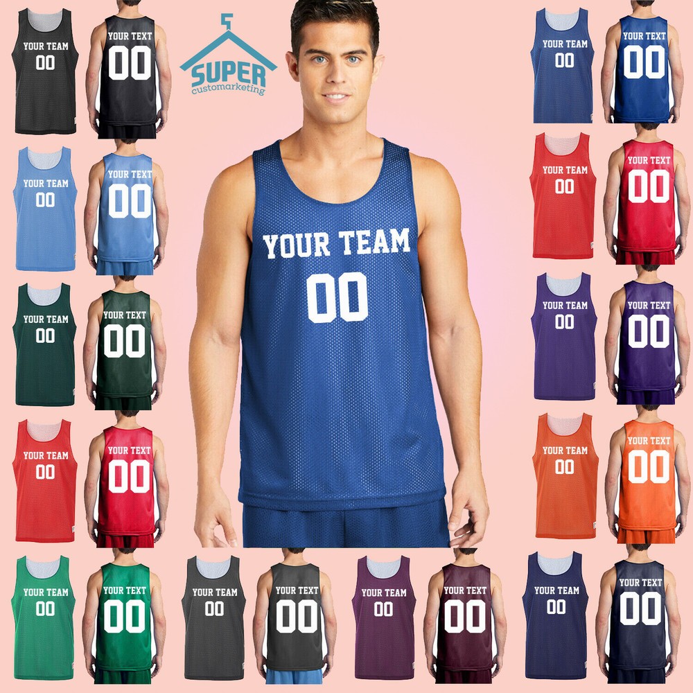 Customized Jersey Personalized Team Shirt Tank Name Number MESH Reversible ADULT