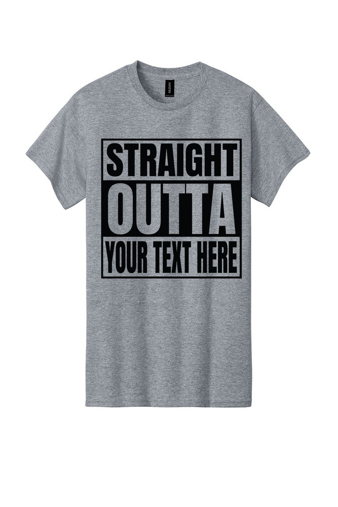 Personalized Straight Outta Custom Text Men’s T-Shirt Funny USA New Gift Tee