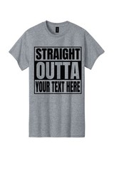 Personalized Straight Outta Custom Text Men’s T-Shirt Funny USA New Gift Tee