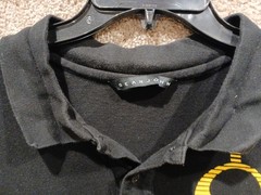 Sean John 2XL Original Fit Black Polo Yellow Design Cotton Pique