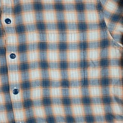 John Varvatos USA Reversible Button Down Shirt Mens Large Blue Plaid Striped