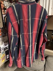 Jack Daniel’s Plaid Button-Down Button-Up Shirt Pockets Navy/Red/White
