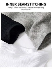 Mens 100%Cotton Ribbed Tank Top Breathable Gym Workout Undershirt Slim Fit