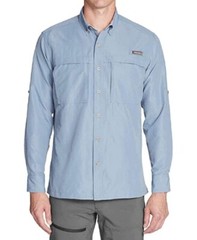 Eddie Bauer Men’s L/S Guide Lightweight Shirt UPF 30 Sun Protection Chambray