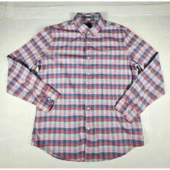 American Eagle Seriously Soft Plaid Button Down Shirt Mens Large Red Blue L/G/G