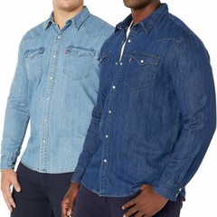 Levi’s Men’s Big & Tall Barstow Western Pearl Snap Casual Denim Dress Shirt
