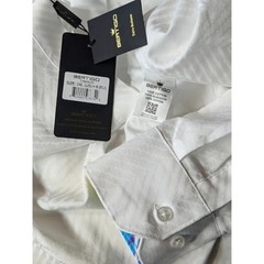 Bertigo White Chevron Jacquard Button Down Shirt Tropical Cuff Sz XXL NWT $159