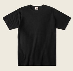 1950s Ribbed Cotton-Spandex Blend T-Shirt – Black Non Stock Mfg. Co. XL