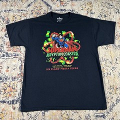 2016 Superman Six Flags Krypton Coaster T Shirt L Fiesta Texas USA DC Comics
