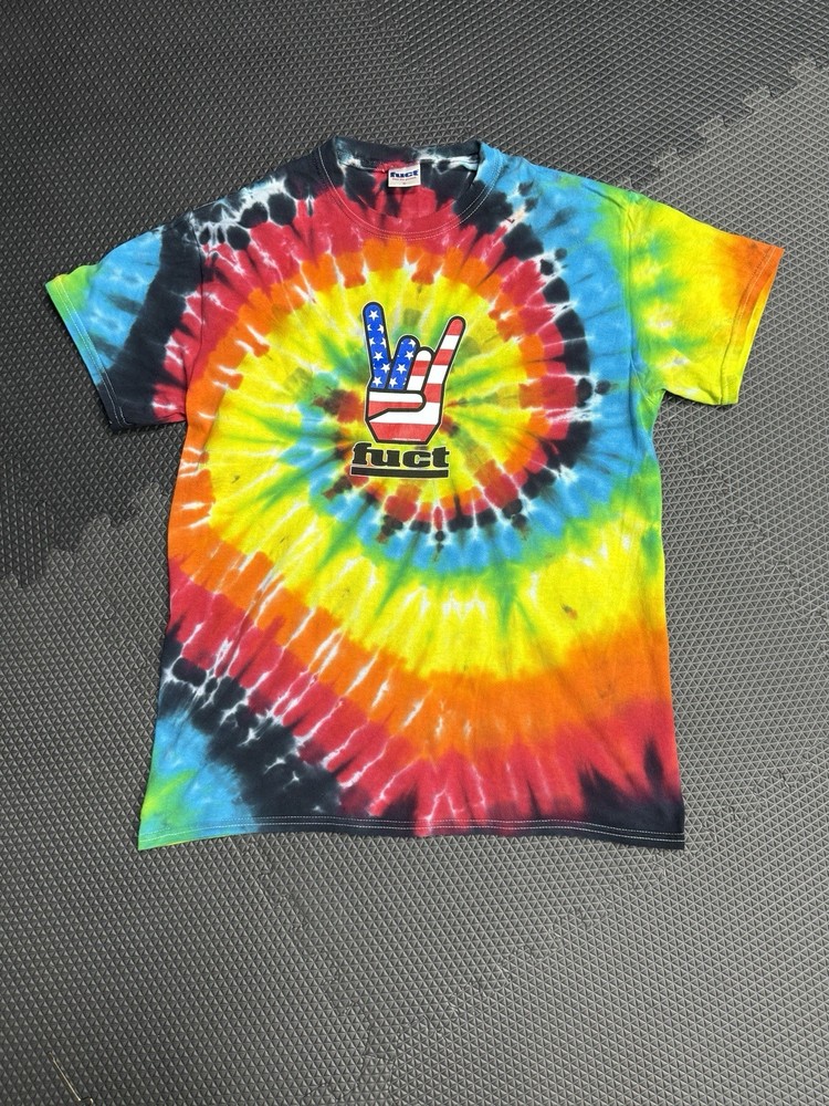 FUCT T-Shirt – Sz M – Tiedye Peace American Flag Graphic