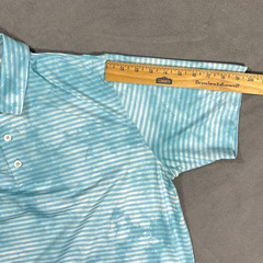 Puma Cloudspun Dye Stripe Performance Golf Polo Shirt Mens Size M Lt Blue White
