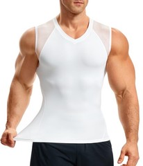 Nebility Compression Shirt Mens Shapewear V-Neck Gynecomastia Undershirt Slim…