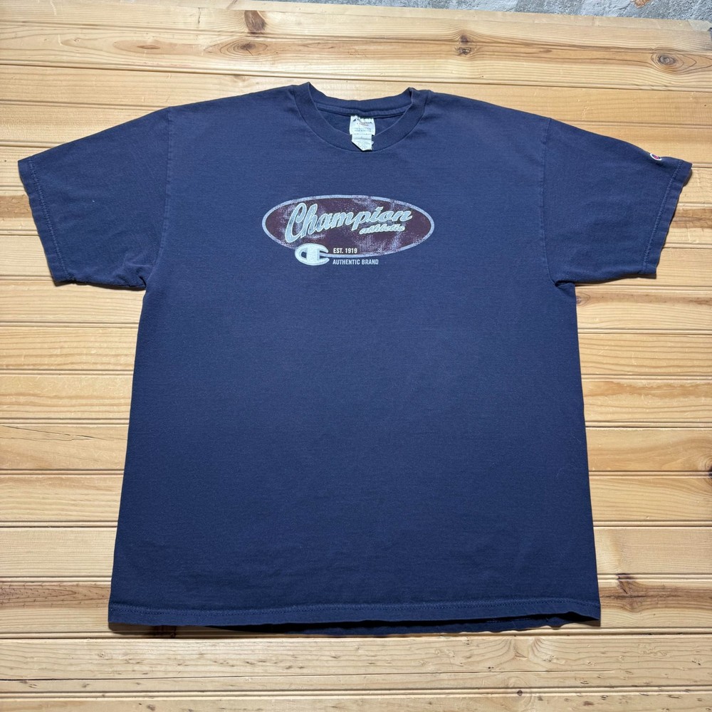 Vintage Y2K Champion Athletic Authentic Brand Embroidered Logo Graphic Shirt XL