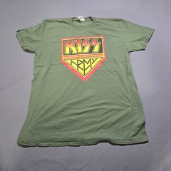 Gildan Kiss Army T-Shirt Mens XL Green Graphic Band Tee Short Sleeve Softstyle