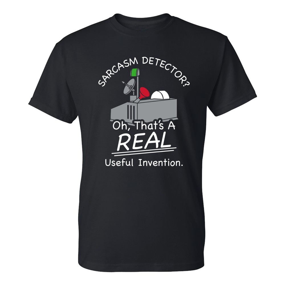 UGP Campus Apparel Sarcasm Detector – Adult Cartoon Satire Sarcastic T-Shirt