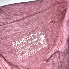Faherty Cloud Cotton Short Sleeve Polo Shirt Mens Sz XL Fuscia Pink