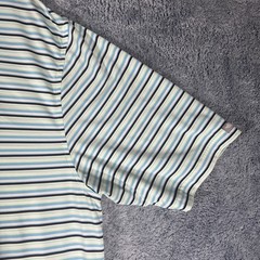 Straight Down Mens Performance Striped Polo Shirt Size L Stretch Preppy Golf