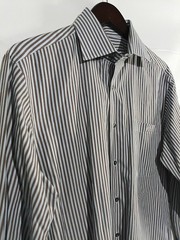 Lacoste Long Sleeve Button Down Vertical Striped Sz42 Large