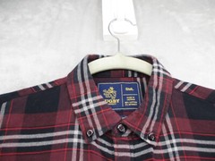 Ruby University Button Up Flannel Shirt Men’s Small Red Black White Plaid