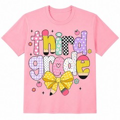 Preppy Third Grade Teacher 3rd Grade Back to School Girls T-Shirt