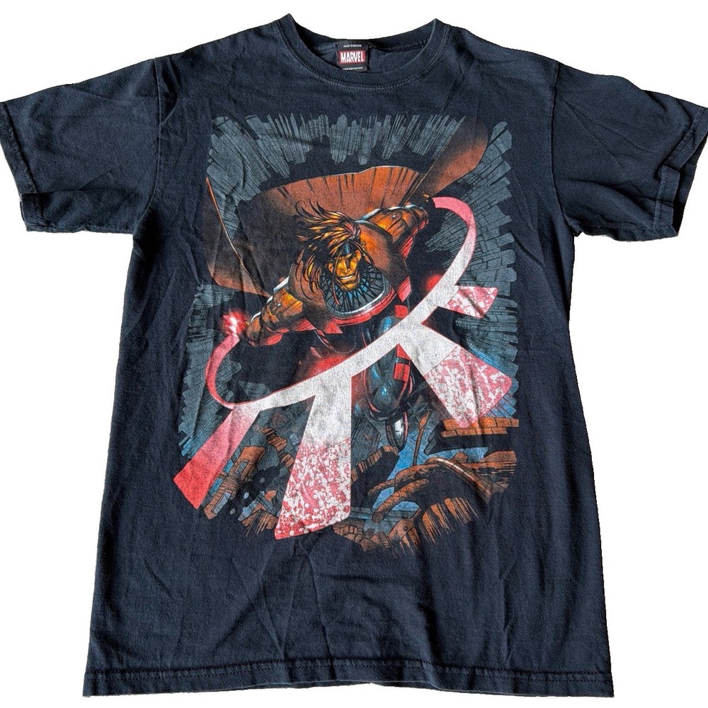 Vintage Marvel Mad Engine Gambit X-Men T Shirt Black Men’s Size M Cotton black