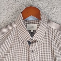 Con.Struct Shirt Mens Medium Gingham Check Cooling 4 Way Stretch