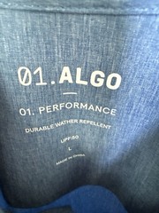 01.ALGO Blue Performance Button-Up Shirt Large