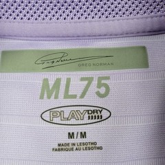 Greg Norman ML75 Polo Mens Medium Performance PlayDry Striped Embroidery Shirt