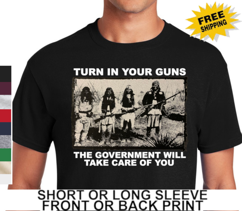 2nd Second Amendment Turn In Your Guns American Indians Gun Rights Mens T Shirt
