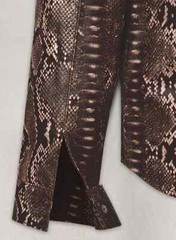 Classic Men’s Dark Brown Python Leather Shirt Real Lambskin Custom Made Shirt