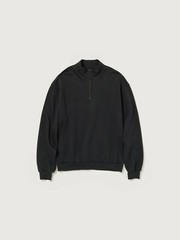 (ASK availability First)AURALEE ELASTIC HIGH GAUGE SWEAT HALF ZIP P/O new