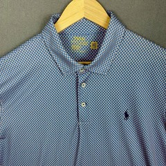 Polo Ralph Lauren Polo Shirt Mens XL Classic Fit Performance Blue Paisley AOP