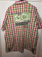 Parish Nation Mens Button-Up Shirt Embroidered Patches 2 Pockets 2XL