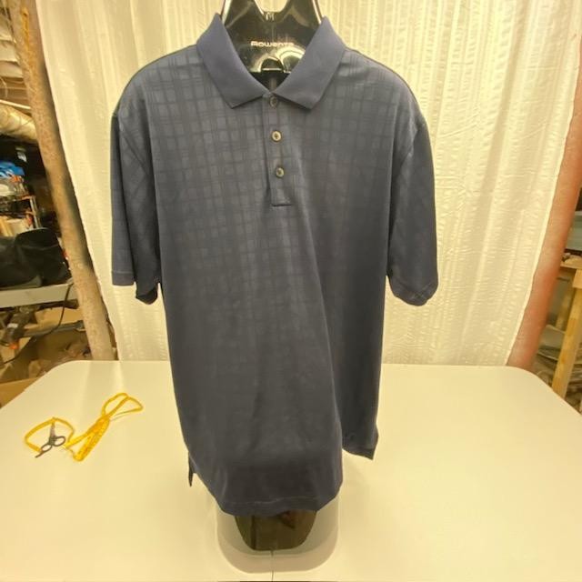 Adidas Golf ClimaCool Polo Shirt Mens Large Blue Plaid Performance Golf Polo
