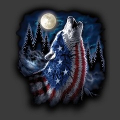 Flag Wolf Americana T Shirt You Choose Style, Size, Color 10759