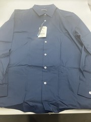 JAMES TAILOR DRESS SHIRT – SIZE: EXTRA LARGE – NAVY – JMLS-350NV