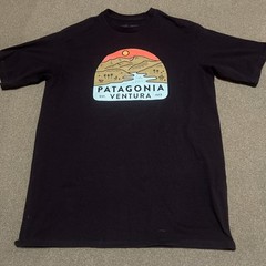 Patagonia Vintage Sz XS Gray Ventura CA Mountain Logo Cotton Responsibili-Tee