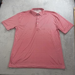 NWOT Collars And Co Polo Shirt Mens 2XL Red Micro Houndstooth Short Sleeve