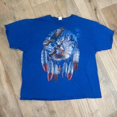 Vintage Native American Wolf Eagle Dream Catcher Shirt Mens 3XL