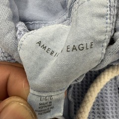 AMERICAN EAGLE Pullover Drawstring Waffle Hoodie Size Large